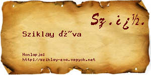 Sziklay Éva névjegykártya