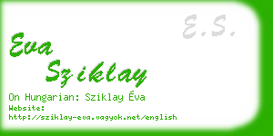 eva sziklay business card